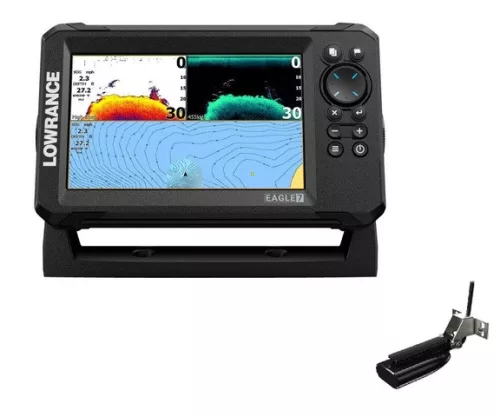 Lowrance EAGLE 7 Splitshot HD 200 és 455/800 kHz Splithot Downscan szonárral