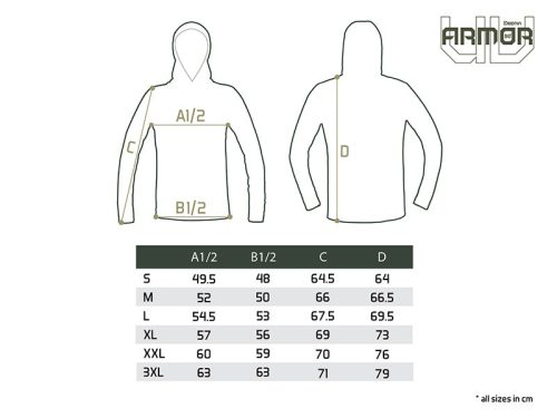 Delphin UV ARMOR 50+ Kapucnis hosszúujjú póló | Olive (M)