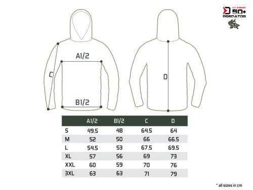 Delphin UV ARMOR 50+ Kapucnis hosszúujjú póló Predator XL