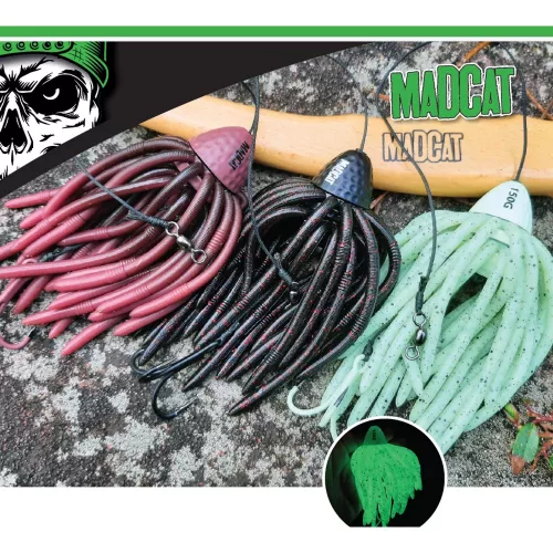 MADCAT WORMS Teaser BLACK 100g Treble 2/0