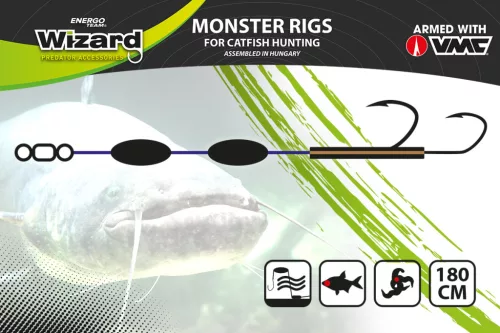 WIZARD MONSTER UPOSE MONO BOTTOM RIG 10G 8/0 SPECIMEN