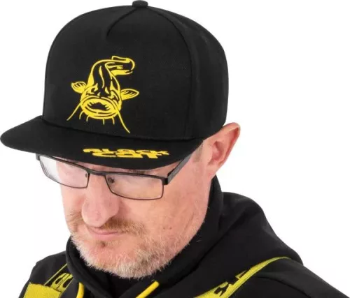 Black Cat Flat Peak Cap Fekete Baseball Sapka